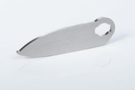 Fineblanked knife blade after double disk grind
