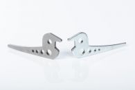Two levers made via fineblanking with and without plating
