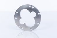 Very flat and parallel mounting plate with holes along outer edge